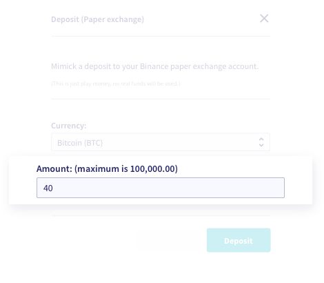 Paper trading deposit
